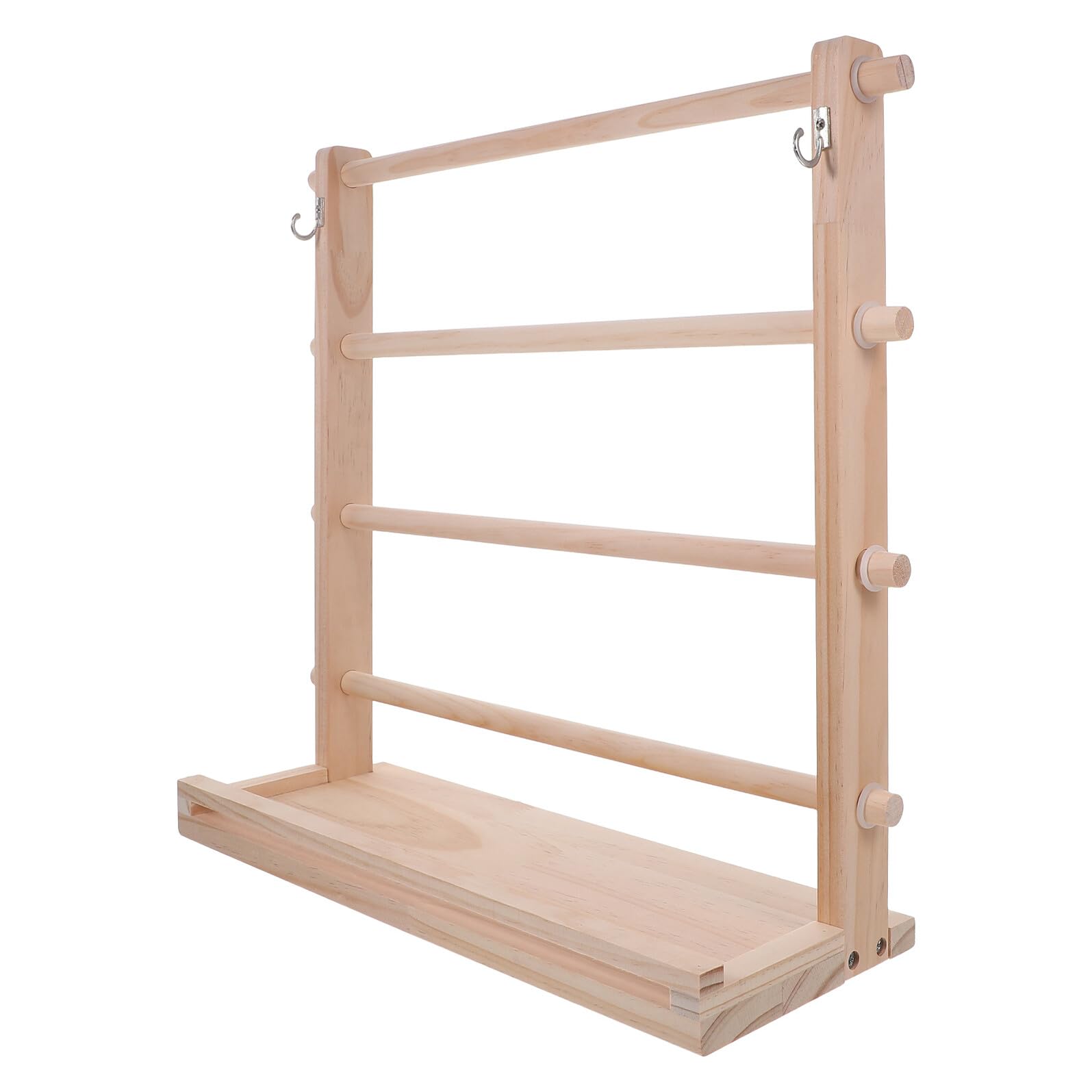 Organizador de Carretes de Madera para Manualidades Soporte Ajustable para Cintas y Hilos Estante Expositor Resistente para Almacenamiento de Hilo de Coser y Lanas Adecuado