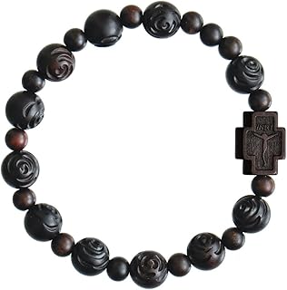 Jujube Wood Rose 10mm Rosary Bracelet