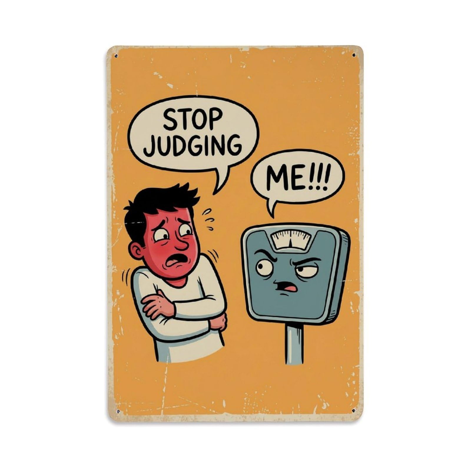 Stop Judging Me Funny Vintage Humorous Toilet Metal Tin Sign