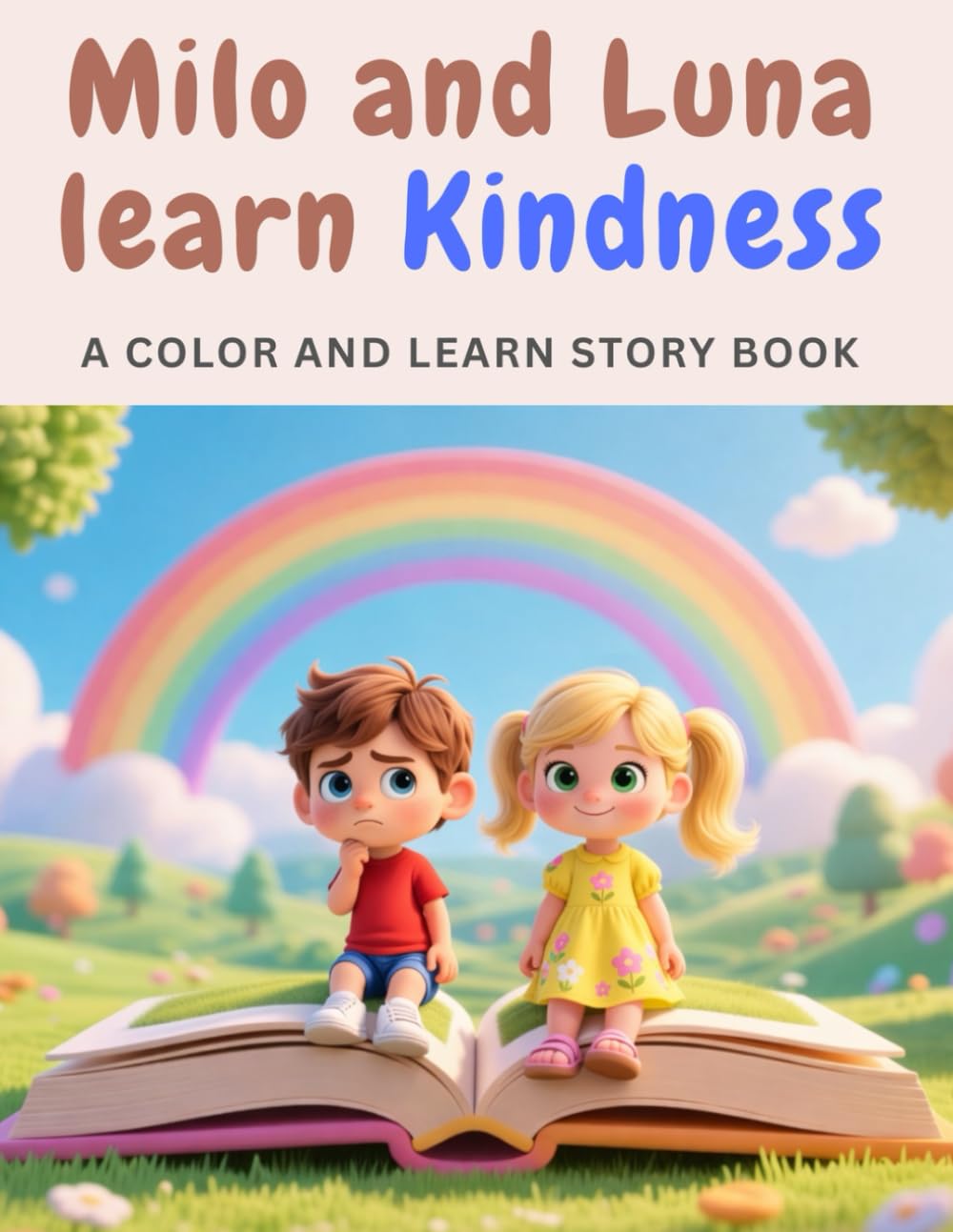 Milo and Luna learn Kindness: A Color & Learn Storybook to Help Kids Understand Feelings, Empathy, and Friendship (age 4-8) (Milo & Luna Learn & Color Series)