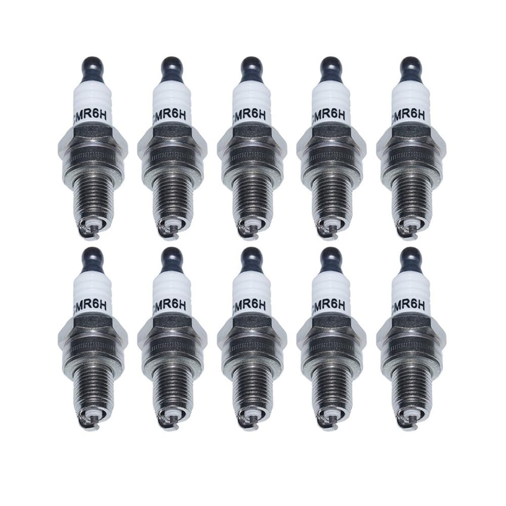 Kit de 10 Bougies d'allumage CMR6H for FS90, FS100, FS110, FS90R, FS100R, FS110R, 3365, pièces for Outils de Jardinage, Tondeuse à Gazon Pièces de Jardin