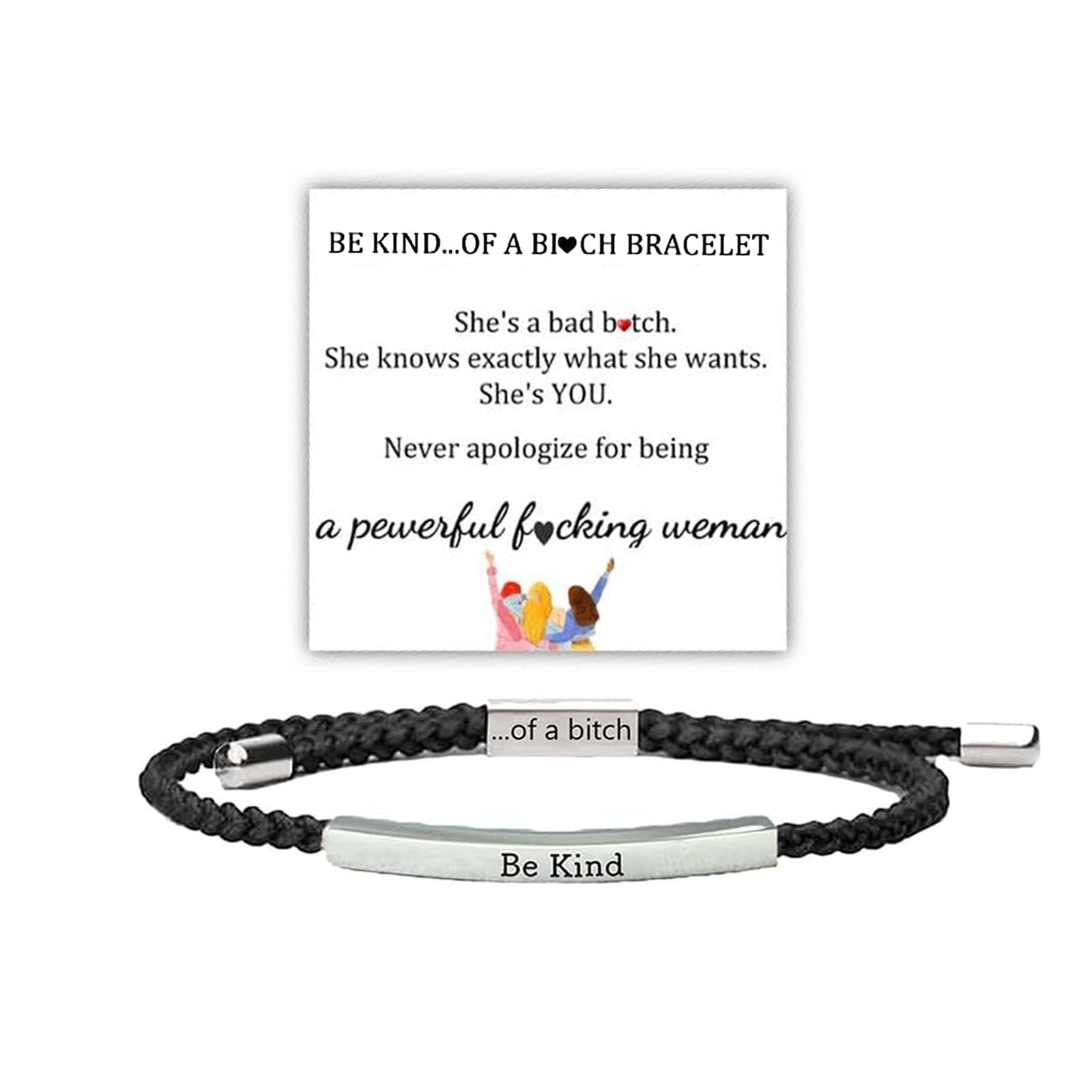 LIU JUN Let Them Bracelet for Women, Adjustable Braided Stainless Steel Engraving Inspirational Let Them Bracelet Gifts Jewelry