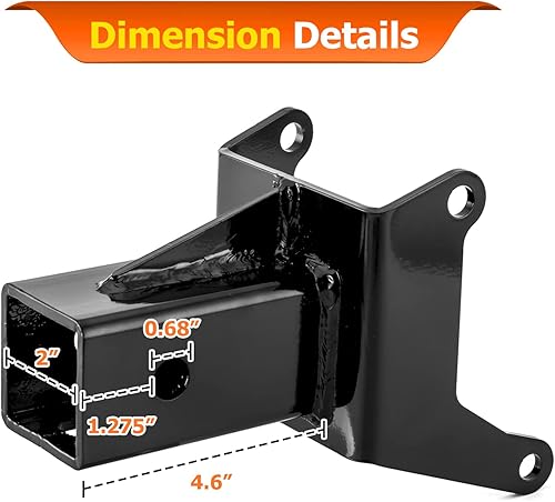 Miniatura 6 de WeiSen Enganche receptor trasero UTV de 2 pulgadas compatible con Can-Am Outlander y Renegade 1000 850 800 650 570 500 450 MAX XMR 2012-2025