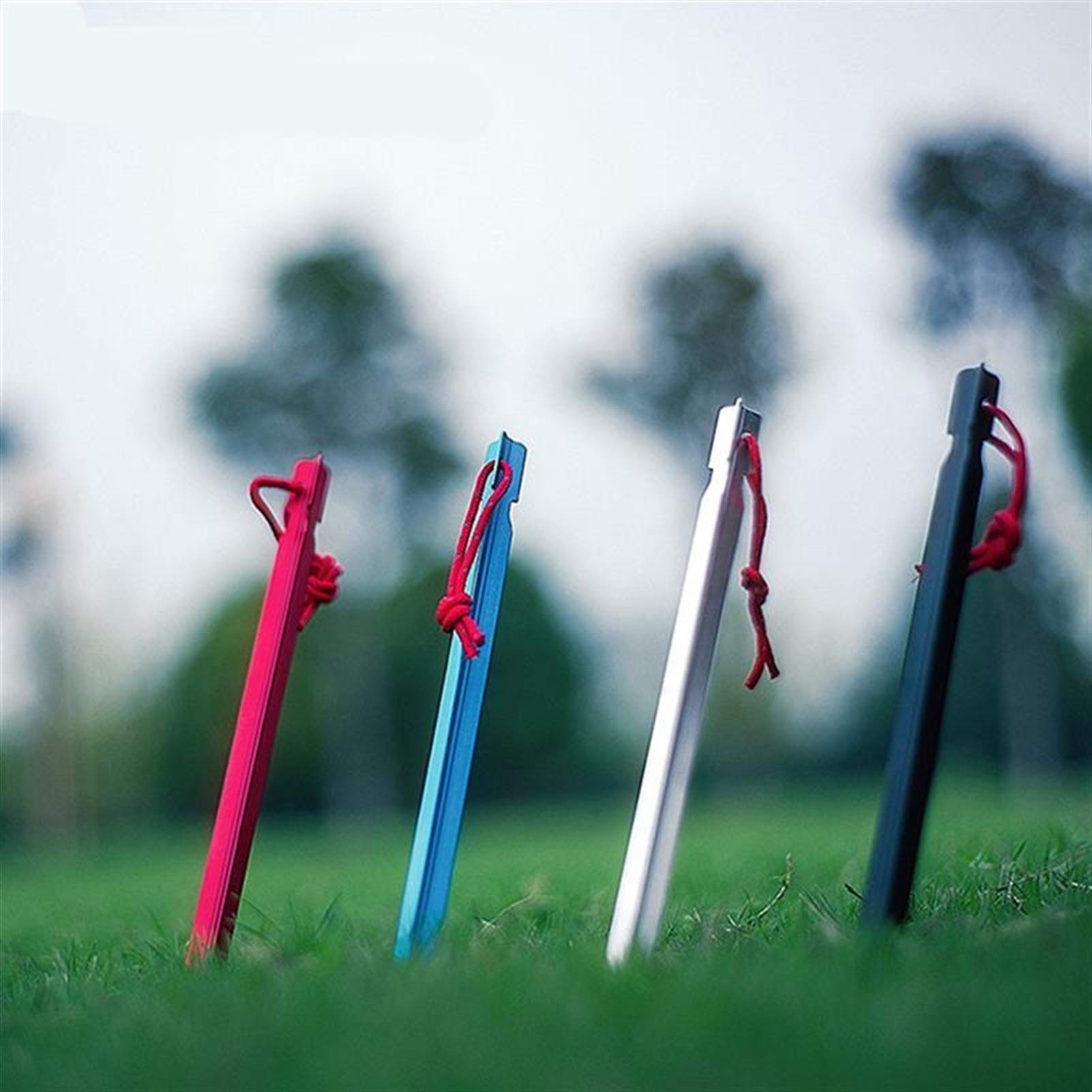 Gwoździe do namiotu 4 szt. Na zewnątrz 23 cm Ultralekkie gwoździe ze stopu aluminium Szpilki do namiotu kempingowego Gwoździe do palików namiotu Na zewnątrz Camping Piknik Stały namiot (niebieski
