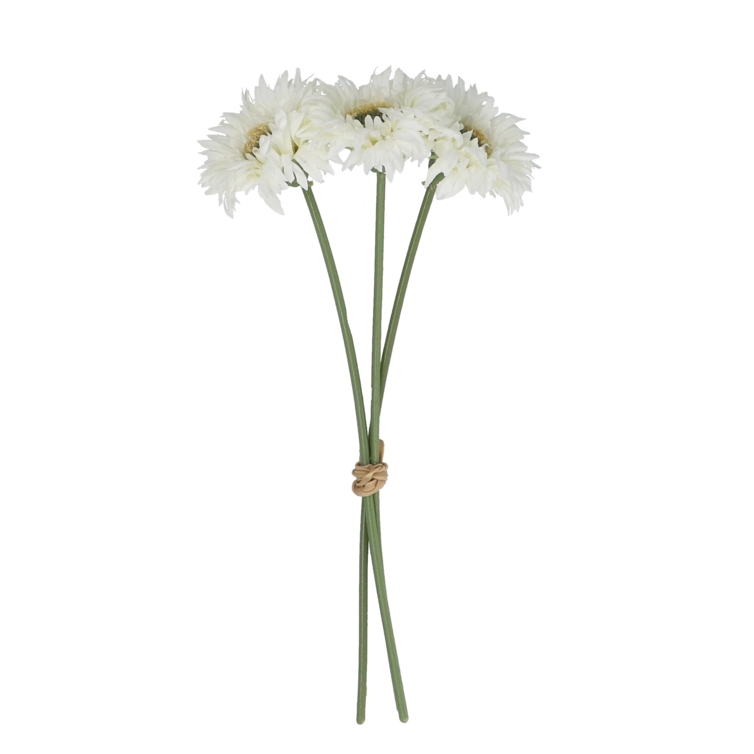 Gisela Graham White Artificial Gerbera Stem, Bunch Of 3, 26Cm