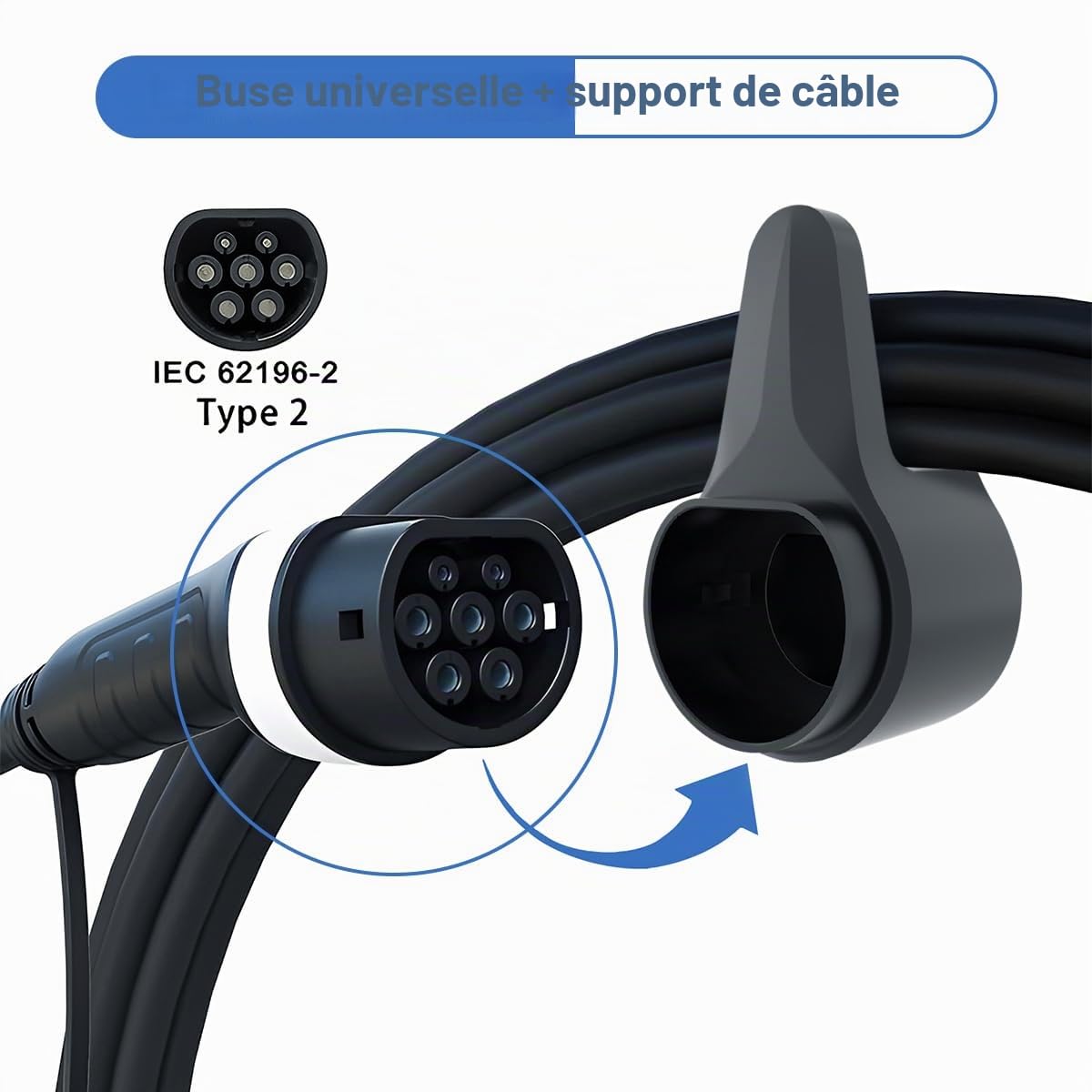 JAOGAUS Pied de Chargeur EV Support Extérieur | Compatible avec Tesla Mobile Connector & Chargeur, Support de Charge pour EV avec Housse de Protection Contre la Pluie