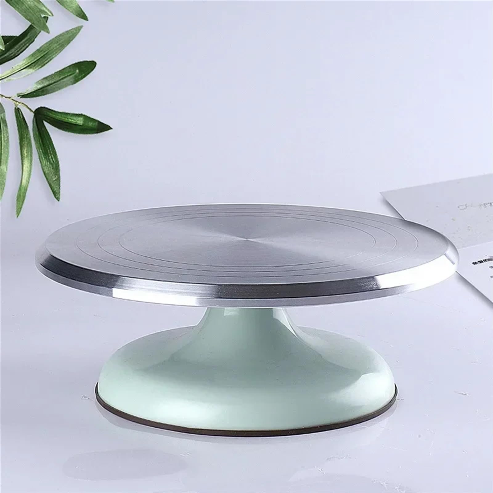 Plateau Tournant Pour GâTeaux Plateau tournant en alliage d'aluminium for gâteau d'anniversaire, 10 pouces, outils de cuisson, plateau tournant en plastique et céramique Support à GâTeaux(Green)