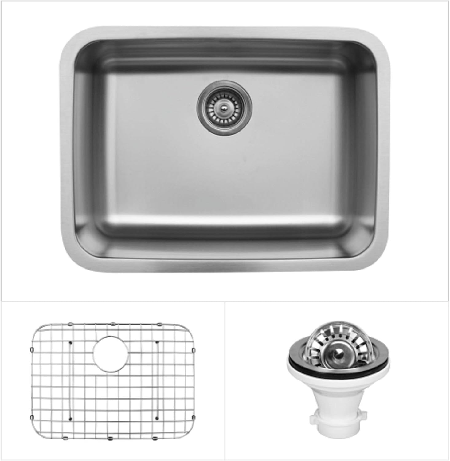 Karran Undermount Stainless Steel 24 in. Single Bowl Kitchen Sink Kit