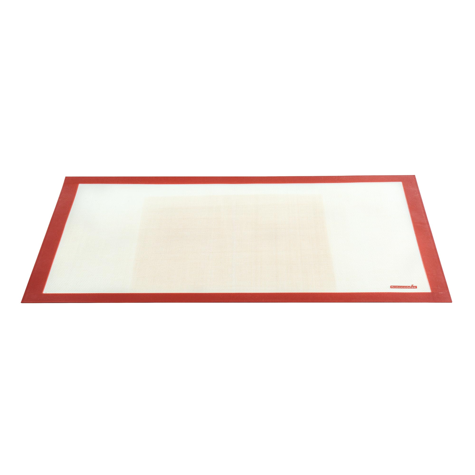 Restaurantware Backmatte aus Silikon, 2 Stück, Pastry Tek 60 x 40 cm, volle Größe, antihaftbeschichtet, schmutzabweisend, wiederverwendbar, ultra-langlebig, hellbraun und rot, einheitliches Backen für