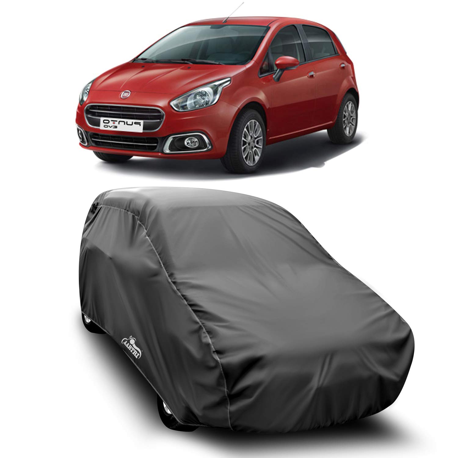 Cover Lab Presents Prime Quality Water Resistant Car Body Cover Compatible with Fiat Punto Evo (Grey Without Mirror)