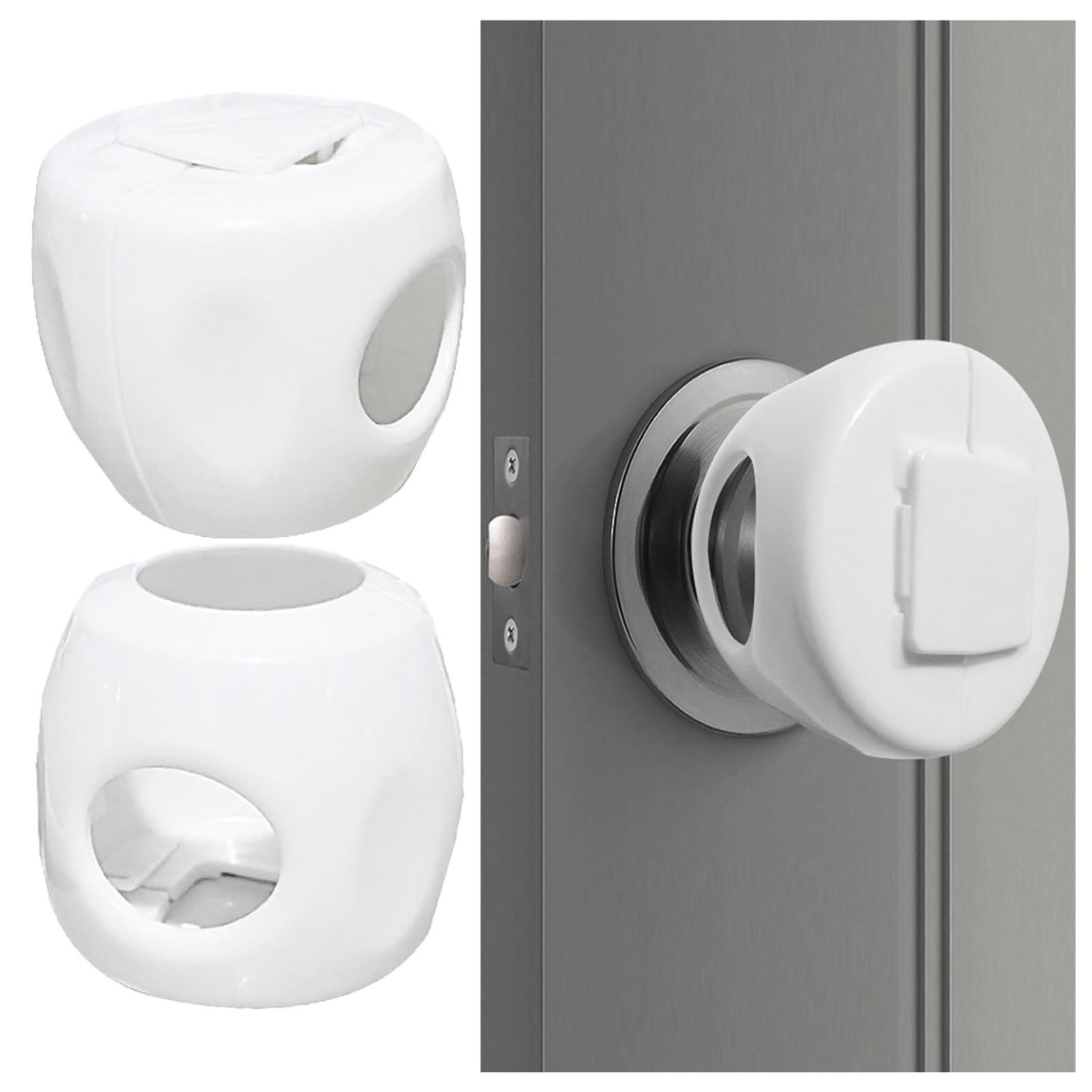 Amazon.co.jp: 丸ノブ用 ドアノブ安全カバー 2個セット ドアノブ