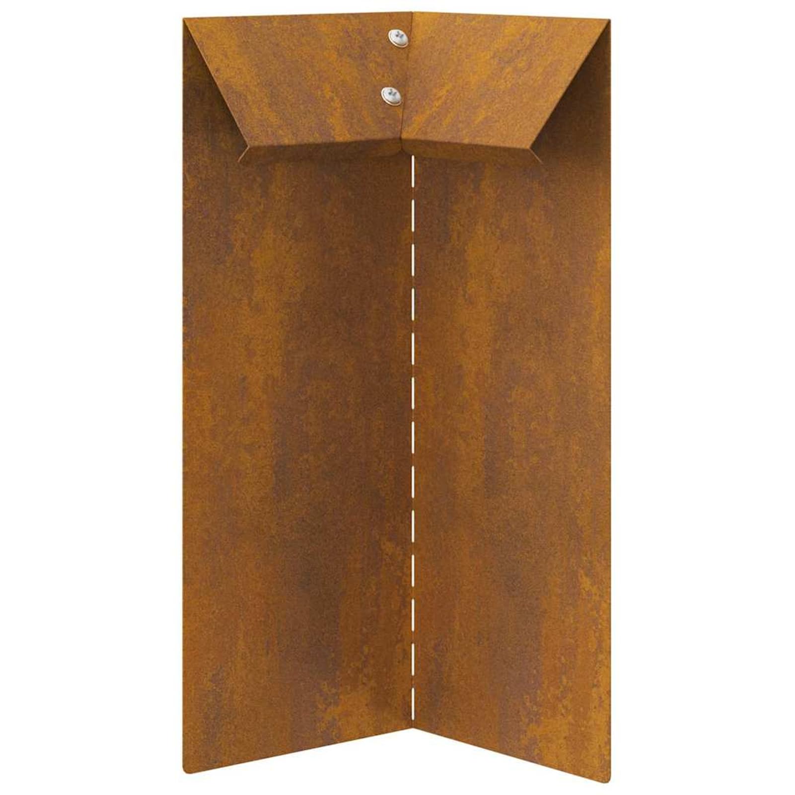 Gecheer Schneckenzaun 4-teilig, Rostig, 10 x 10 x 25 cm, Wetterfeststahl, für Garten und Terrasse
