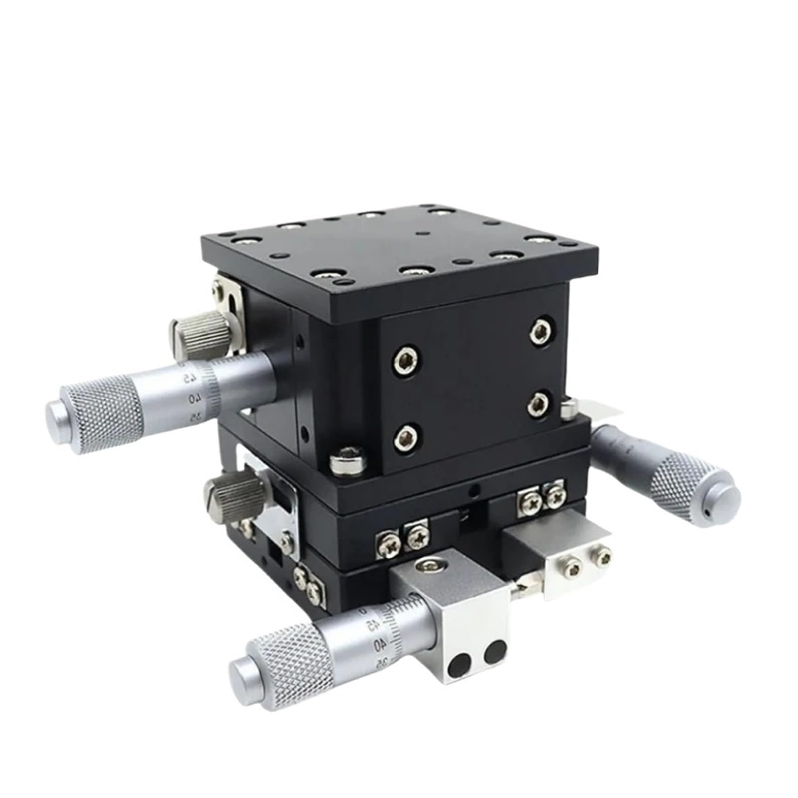 MYXJGNAIY LD90-LM-2 Sliding Table Manual Displacement Platform Linear Stage Sliding XYZ Double Cross Rail XYZ Axis 90 * 90mm