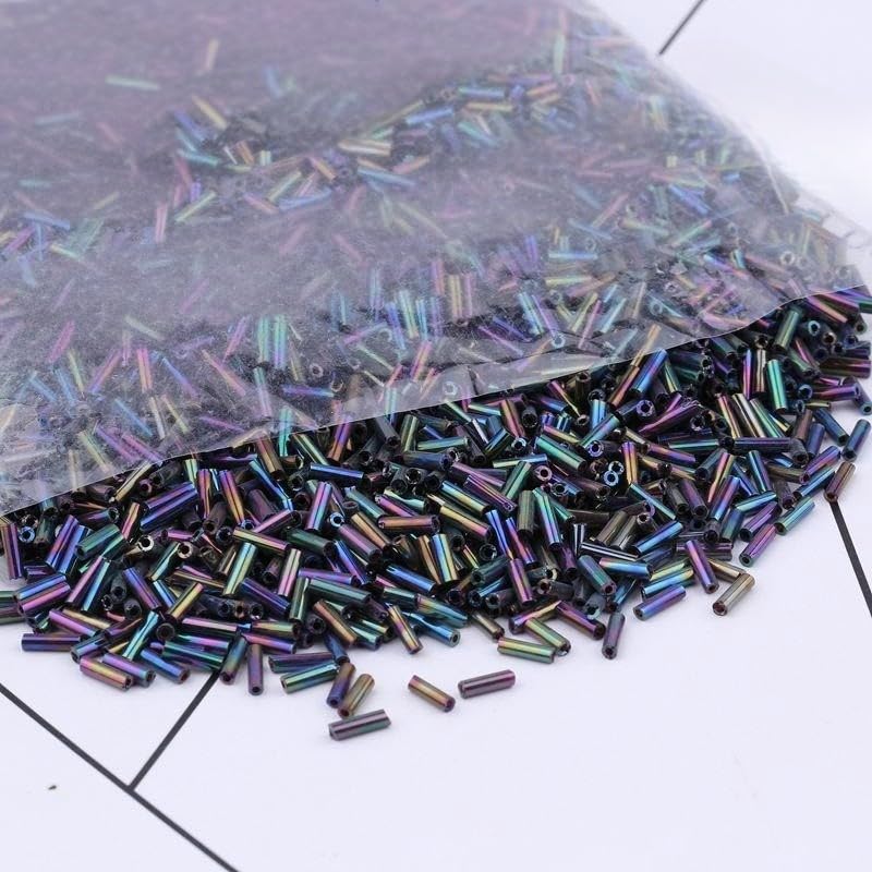 20000 szt. 2 x 6 mm szklana rurka UV koraliki nasiona do produkcji biżuterii małe koraliki kucyk koraliki ryżowe Mnin nasiona koraliki do bransoletki DIY rzemiosło