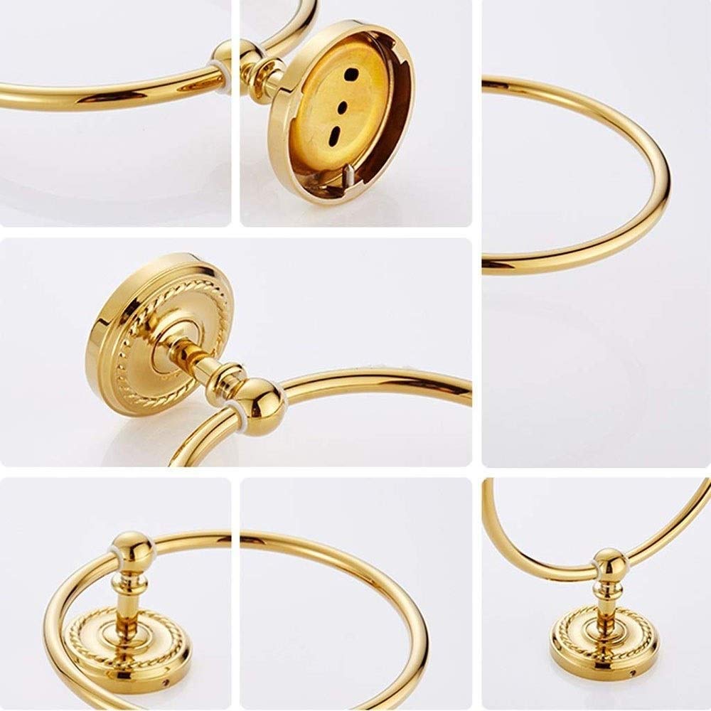 Brass Oro Redondo Total DE Toallas DE Total DE Oro Europeo Total DE Oro Toalla de Toalla Anillo de Toalla Toalla montada en la Pared Anillos