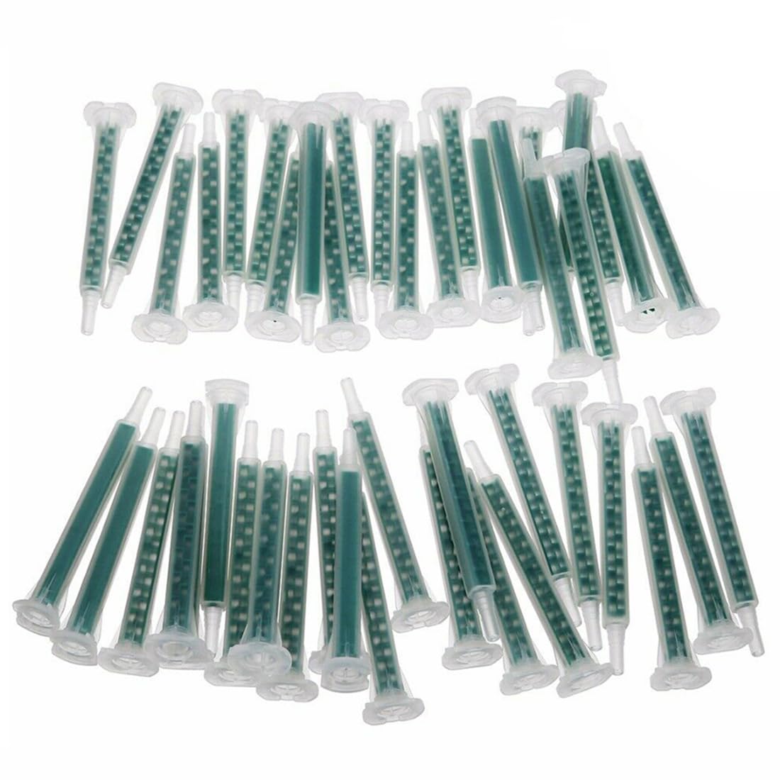 MDYNI 50 Pieces Mixing Tubes 84mm Ab Glue Mixing Nozzles Static Mouth Section 16 Nozzles Epoxy Mixing Nozzle Tip for AB Glue Gun Caulking Guns