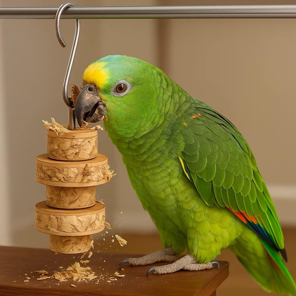Vogel Spielzeug Knabberblock 20 Stück vertikal 170 mm - Palmblatt biologisch abbaubar - Mini Shred Block - Vogelkäfig Zubehör Kauspielzeug Vogel Beschäftigungsspielzeug für Käfig Vögel