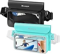 Niveaya IPX8 Waterproof Fanny Pack 2-Pack - Floating Dry Bag for iPhone 17/16/15/14 Pro Max, Kayaking, Swimming, Beach Pouch