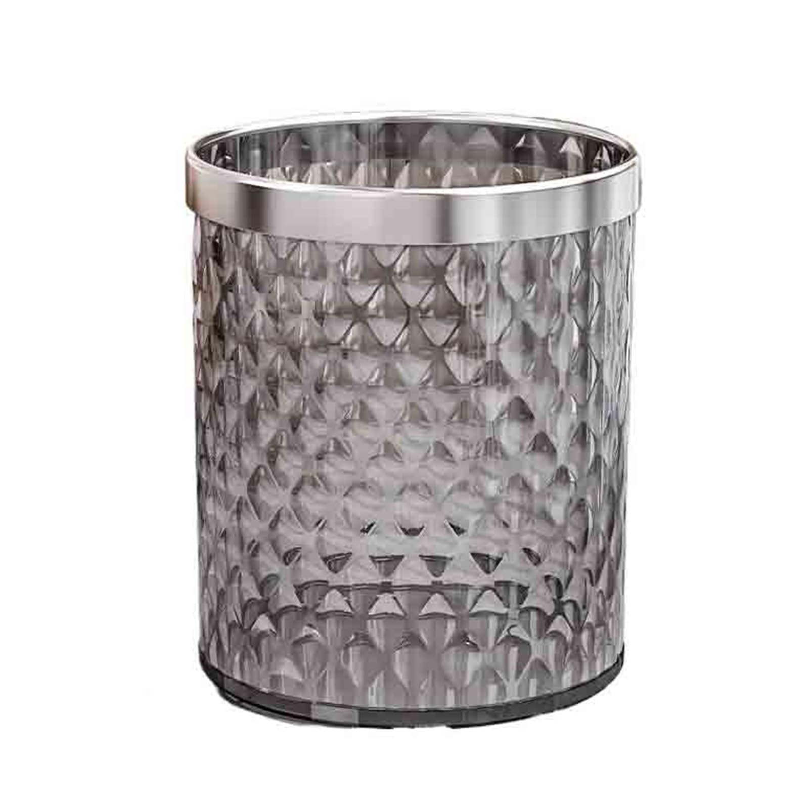 ZYYANSHOP Trash Cans Transparent Rippled Trash Can For Home Living Room Bedroom Office Hotel And Guesthouse Wastebasket Garbage(Clear)