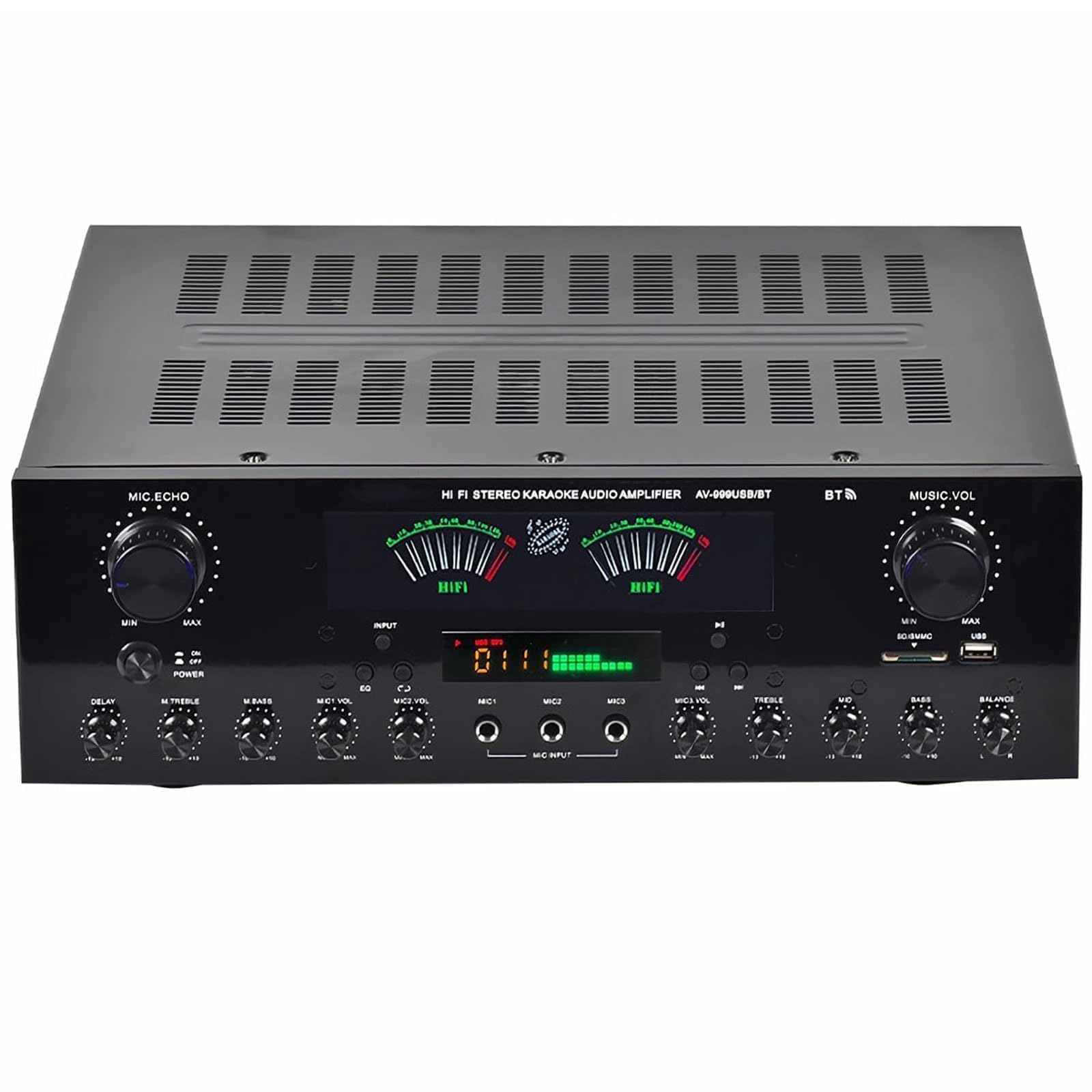 Wzmacniacz Audio Stereo 7 Kanałów, Odbiornik Kina Domowego Bluetooth 5.2 HiFi Z Radiem FM, Wyświetlacz LCD I Pilot, Obsługuje USB SD RCA Do Głośników Karaoke