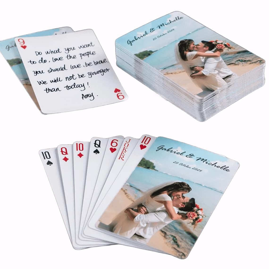 Alternative Wedding Guest Book - Custom Blank Playing Cards, Portable Guestbook for Wedding Notes, Unique Gift for The Couple