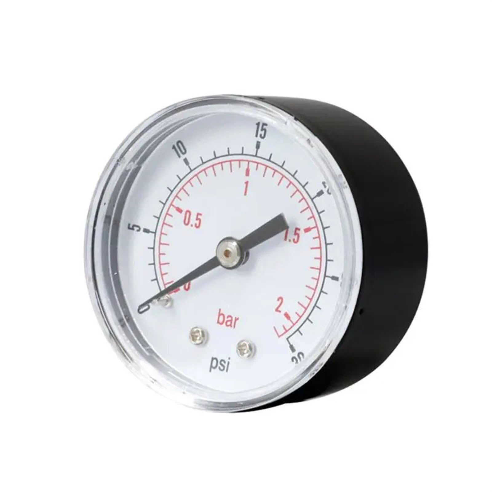 Vakuum-Manometer, professionelles Manometer, 52 mm Zifferblatt, 1/4 Zoll BSPT, horizontal, 0/15, 30, 60, 100, 160, 300 PSI und Bar(0 15psi)