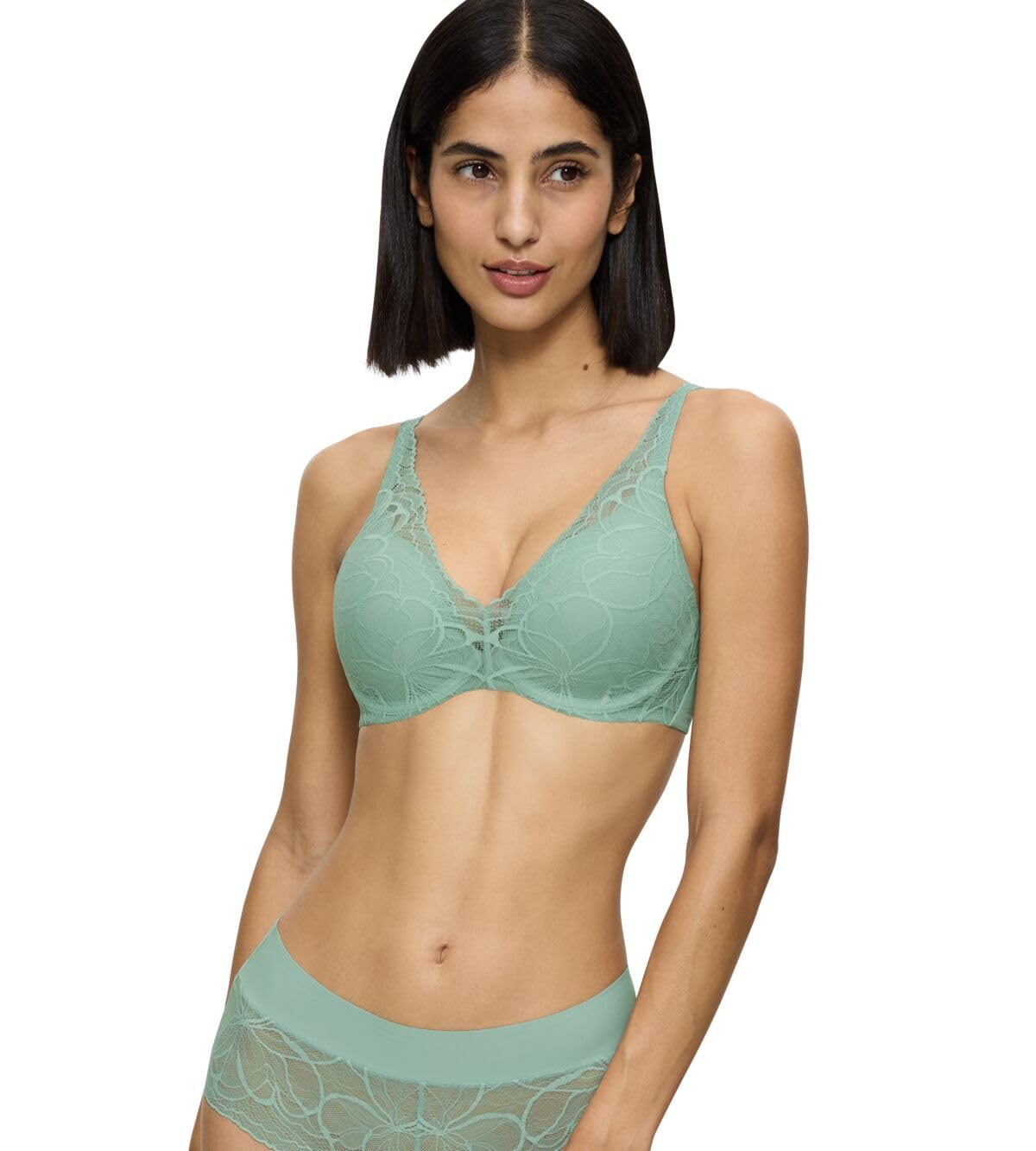 Triumph Women's Body Make-Up Illusion Lace WP Bra, Blue (Misty Turquoise), 38D