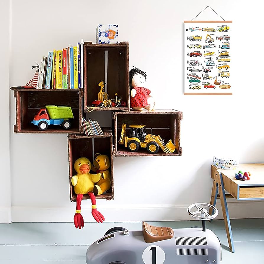 Amazon.com: HPNIUB Natural Wood Magnetic Hanger Frame ABC