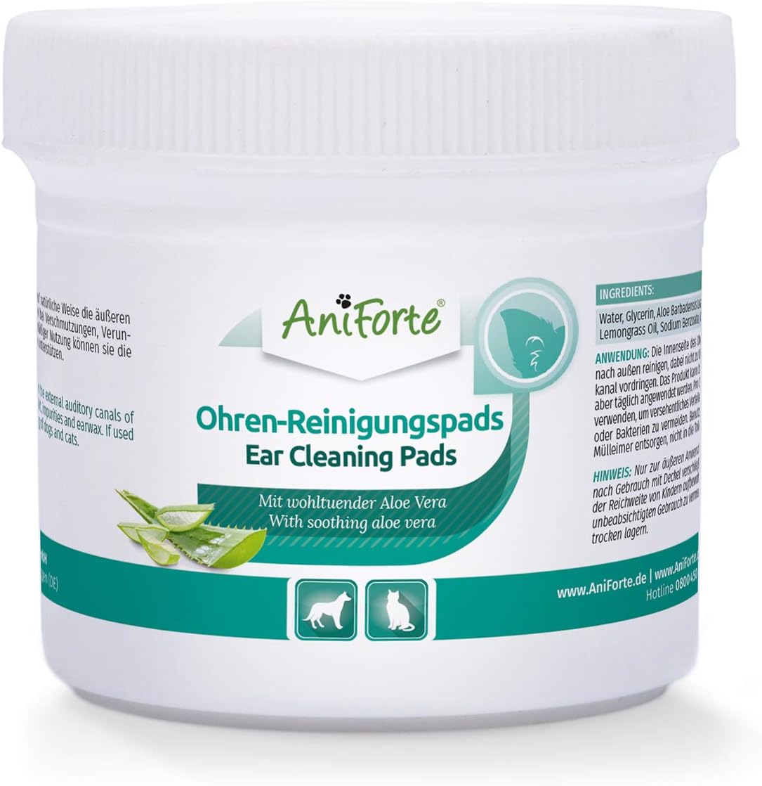 AniForte Ear Cleaning Pads for Dogs and Cats Pack of 100 Gentle Care