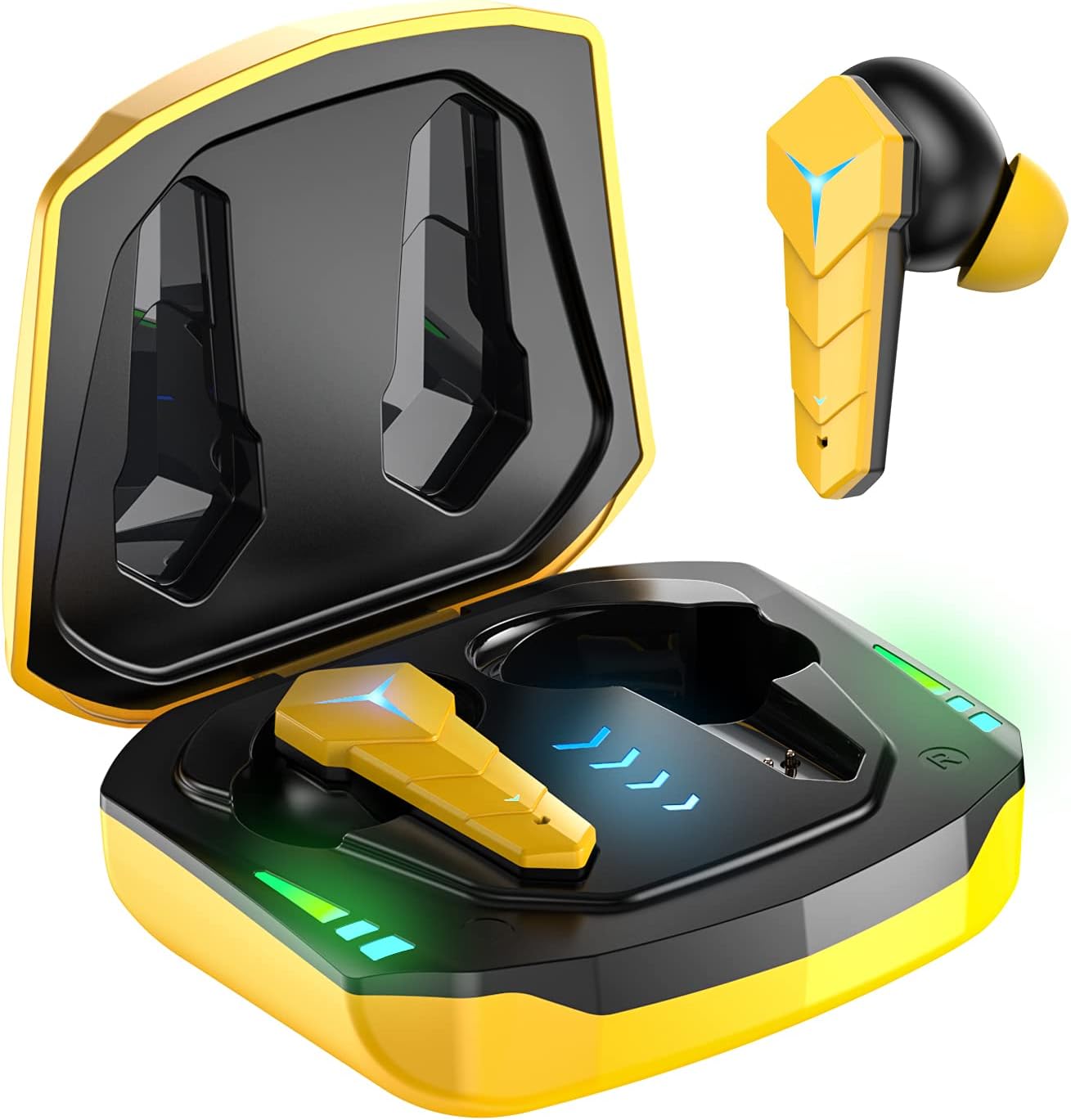 KINGSTAR Wireless Gaming Earbuds, Bluetooth 5.0 Game Earphones with Microphone in-Ear Gaming Headphones Noise Cancelling Earbuds Auto Pairing Ture Wireless Ear Buds for iOS Android