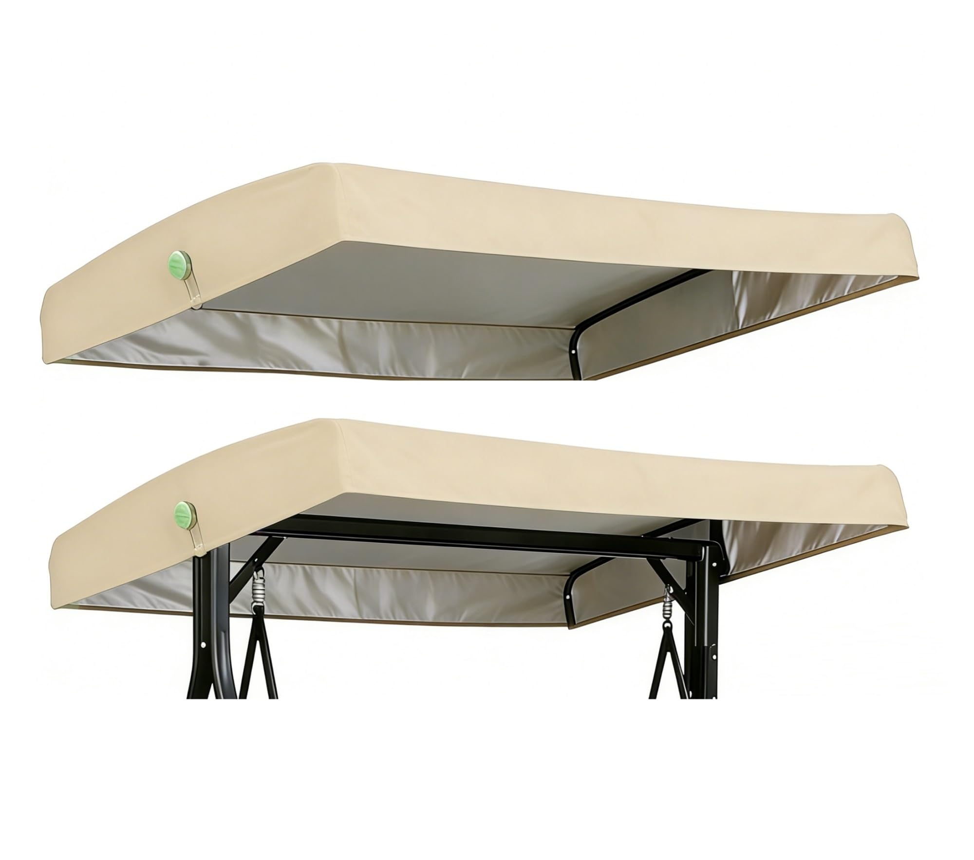 WFXXZL Porch Swing Canopy Top Cover, 75x47x7/9 Swing Canopy Replacement Cover, Waterproof Windproof Sunshade(Beige)
