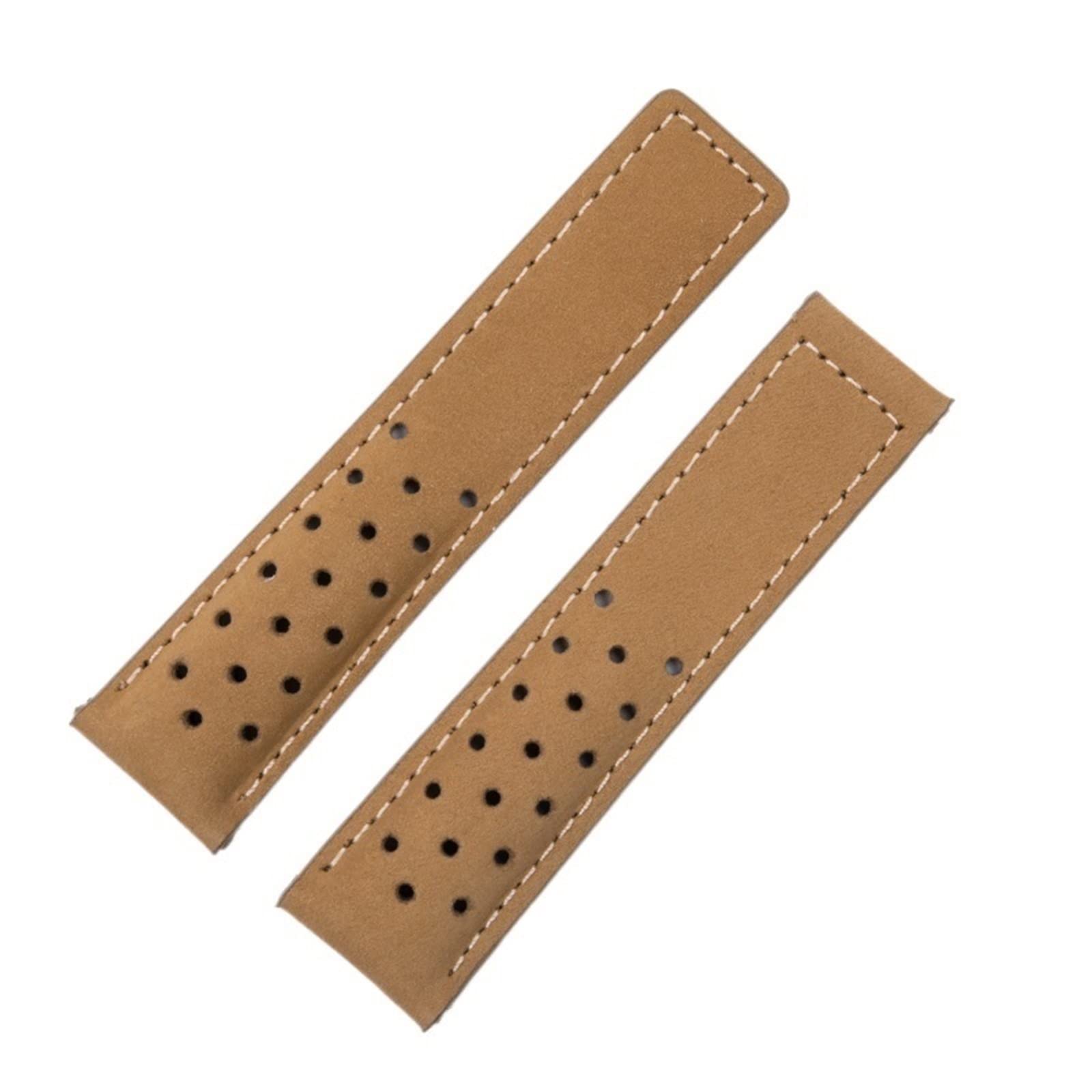 Czke Brown No Buckle 20Mm 22Mm 24Mm Genuine Frosted Leather Watchband For Tag Strap For Heuer Carrera Aquaracer Monaco F1 Watch Band Bracelet Buckle (Color : Size : 20Mm)