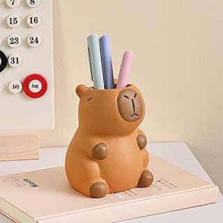 Pen Holder for Desk, Ceramic Capybara Cute Pencil Holder, Makeup Brush Holder, Desktop Organizer Storage Pen Cup for Office Home Decor