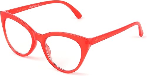 Betsey Johnson Rhett Blue Light Reading Glasses, Shiny Red, 62mm