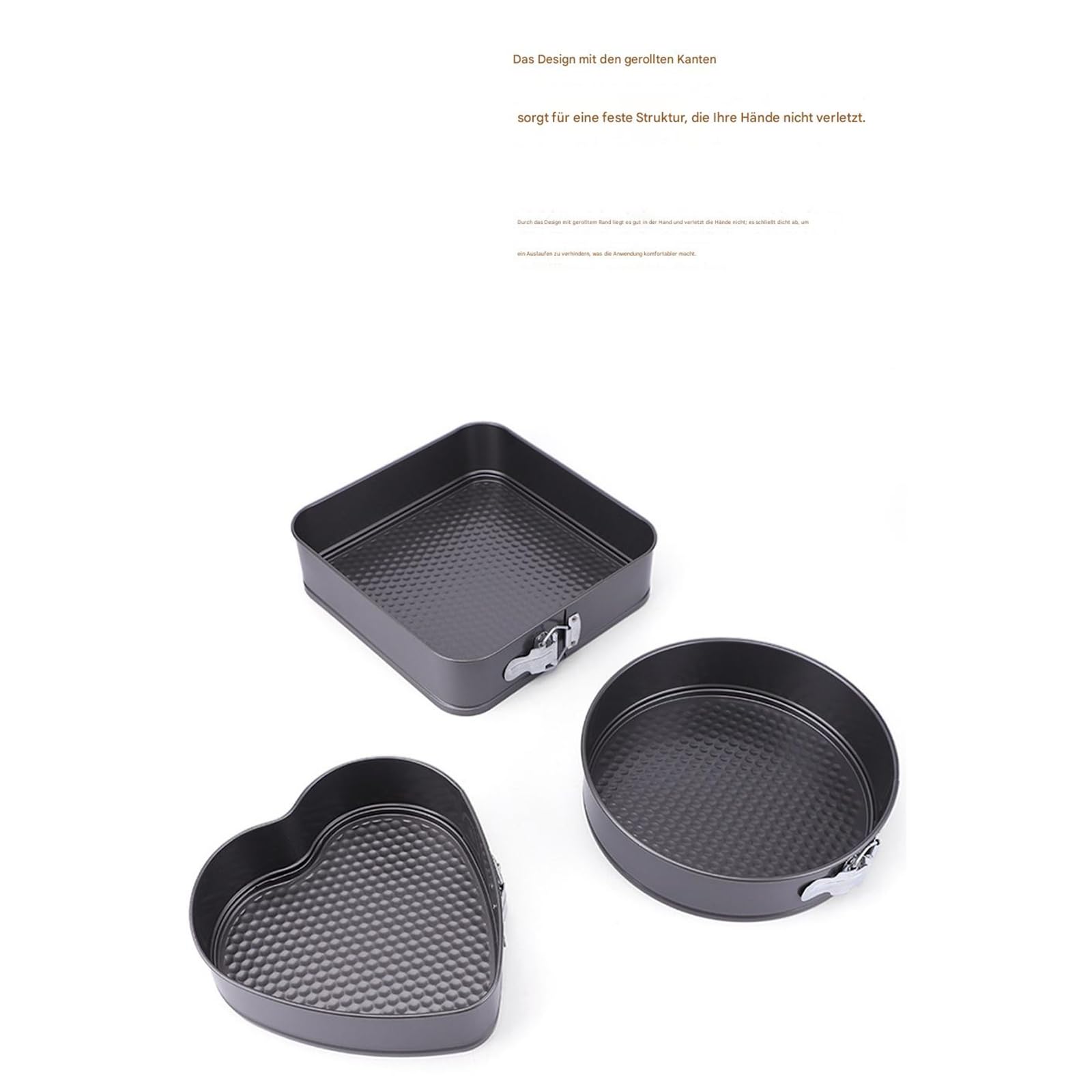 Springform Set Rund Quadratisch Herz Kuchenform Backform Tortenform Blechkuchen Springform (A)