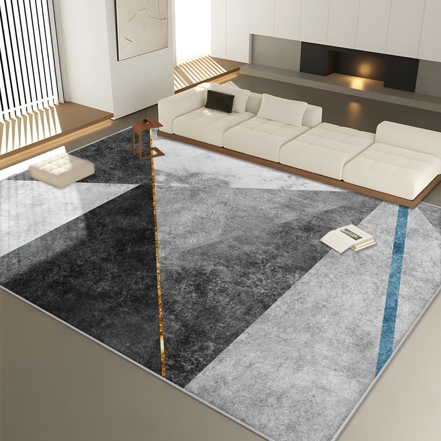 Tapis grand salon design gris 160x230cm pour une salle à manger moderne