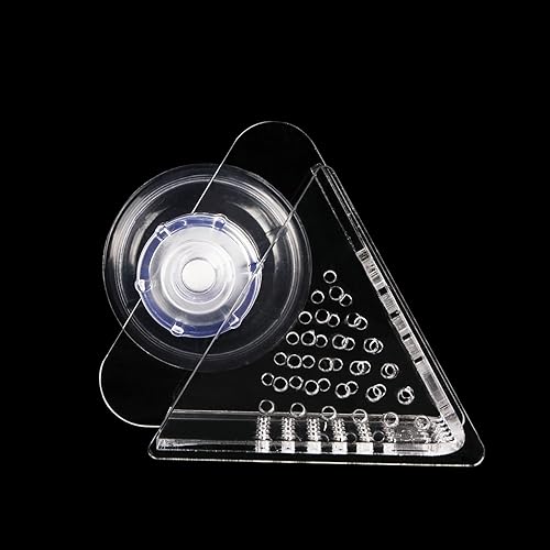 Miniatura 5 de WEAVERBIRD Alimentador de gusano rojo del cono taza de alimentación del tanque de peces del camarón en forma de V de acrílico con la ventosa