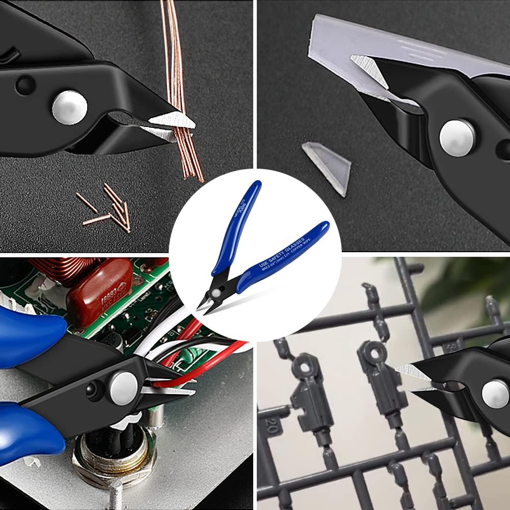 Ainiv Wire Cutters, Spring-loaded Side Cutters Flush Cutters, Diagonal Cutters Precision Side Cutters, Diagonal Cutting Pliers in CRV Steel, Heavy Duty Cutting Pliers for Electrical, Homes