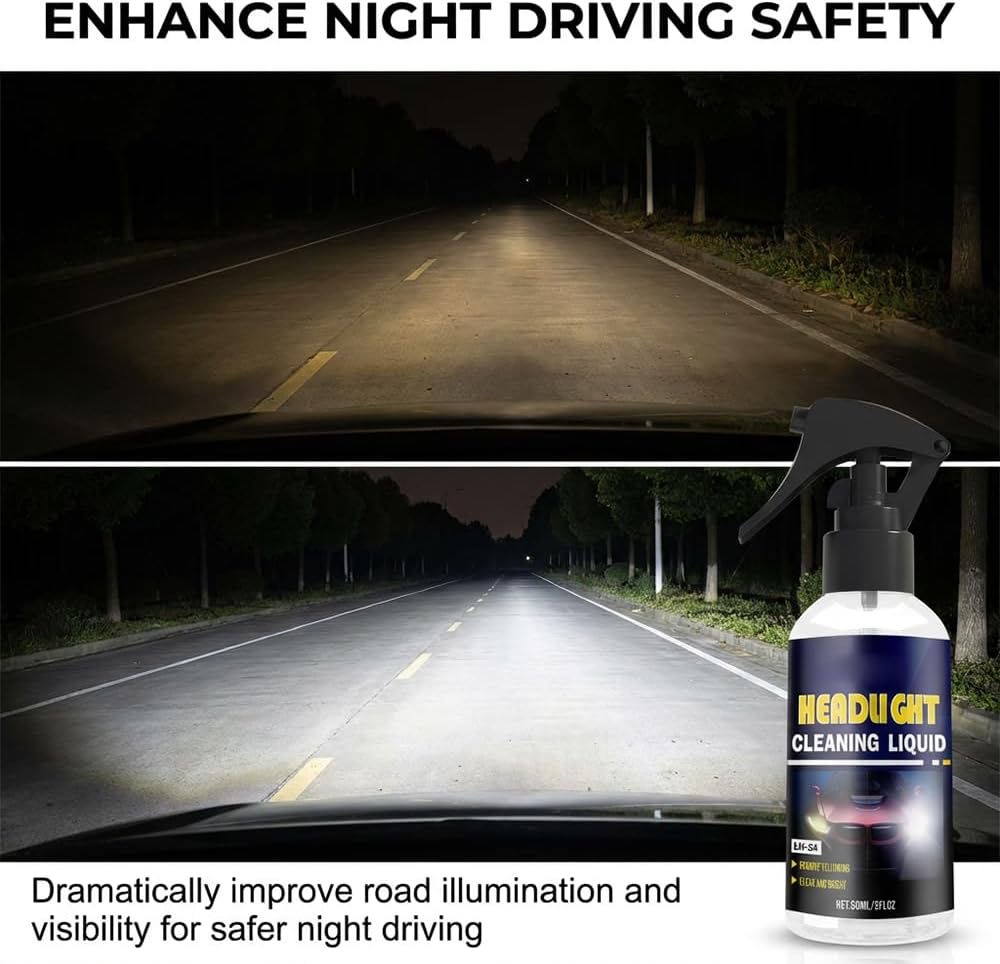 Car Headlight Restoration Spray Kit for Polishing Car Headlight, 2026 New Light Cleaner & Restorer Kit with Cleaning Cloth for Automotive Maintenance, Improve Nighttime Visibility (2, 60ml / 2fl Oz)