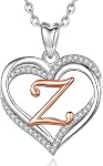 INFUSEU Sterling Colliers pendentifs pour femmes filles, lettre A-Z bijoux nom d'anniversaire personnalisé cadeaux pour elle, 20 Chaîne de pouce