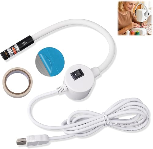 Magnetic Positioning Quilting Light, Red Crosshair Guide Light for Straight Stitching Adjustable Hands-Free Sewing Aid Precision Quilting Tool for Sewing Machine