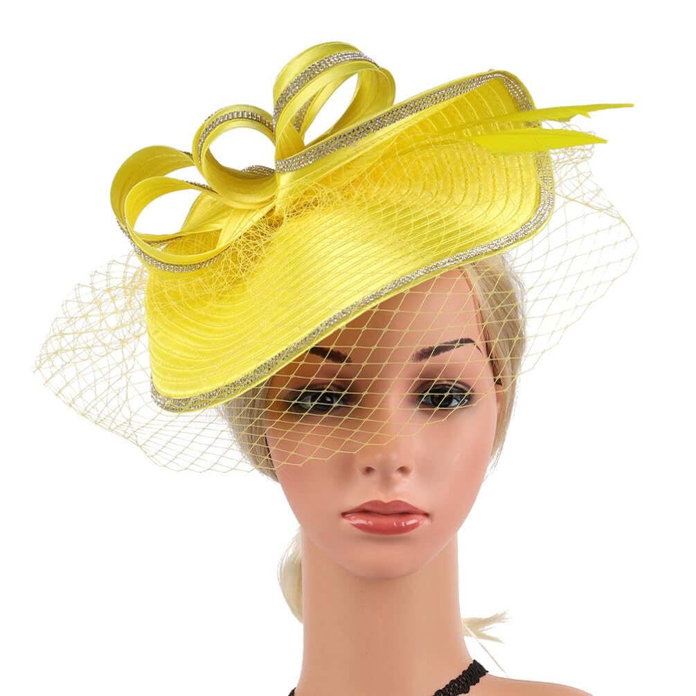 FRCOLOR Cappello Fascinator da Tea Party Donna Hemp Yarn Design Elegante e Superficie Liscia per Feste e Cerimonie