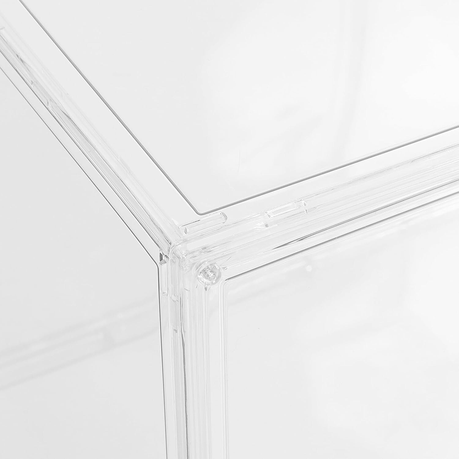 Healifty Acrylic Shoe Storage Box Organizer 45x33x33cm Large Stackable Plastic Shoe Container Space-saving Side Open for Closet Entryway under Bed