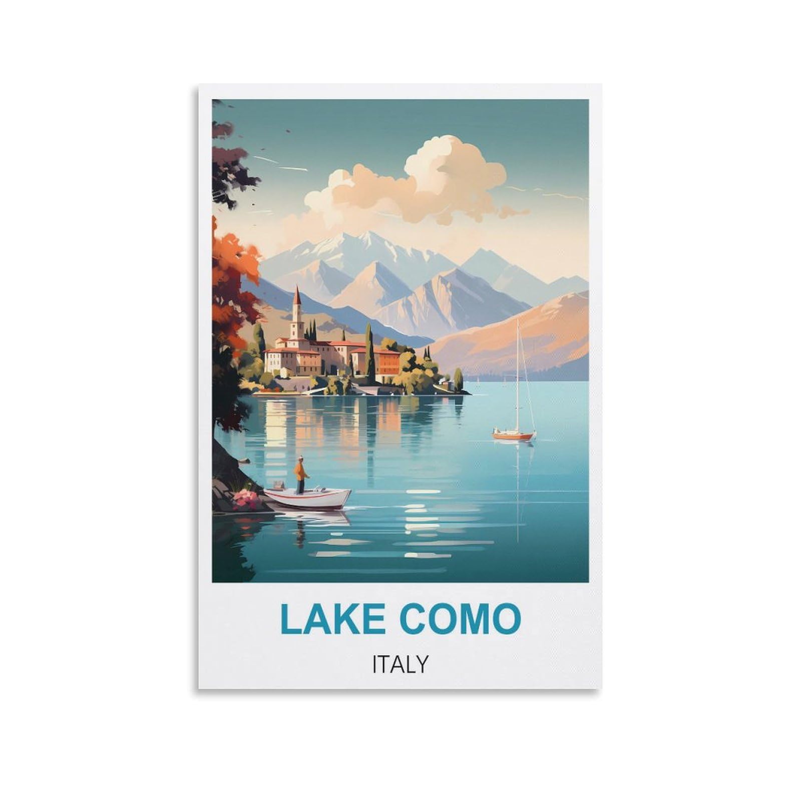 Vintage Metal Tin Signs,Lake Como Italys,Wall Poster Retro Tin Sign Metal Plaque for Bar Wall Decor Home Living Room Wall Art Decor 30x30cm