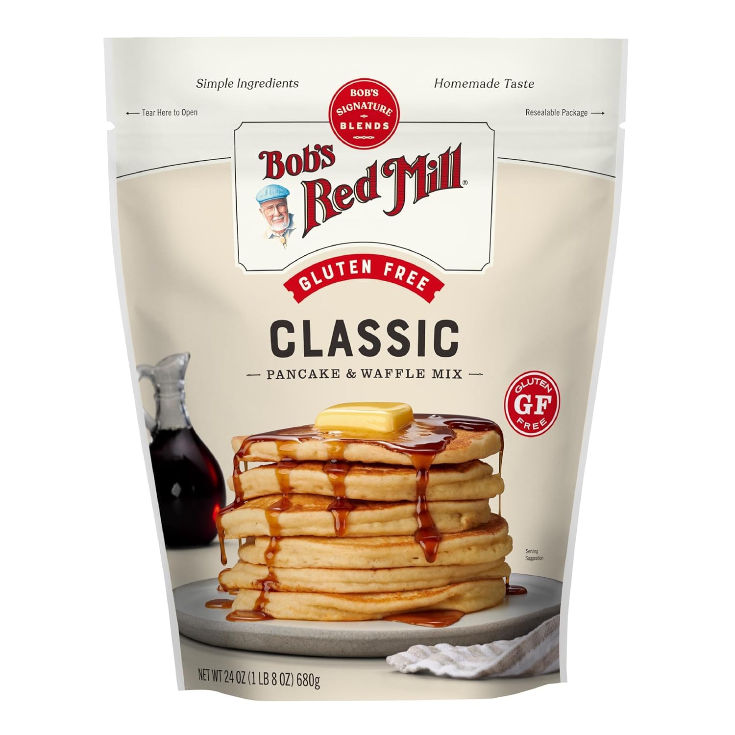 Bob's Red Mill Gluten Free Pancake Mix 680g | No Added Preservative | Vegan | Instant Mix Breakfast | Made with Whole Grains