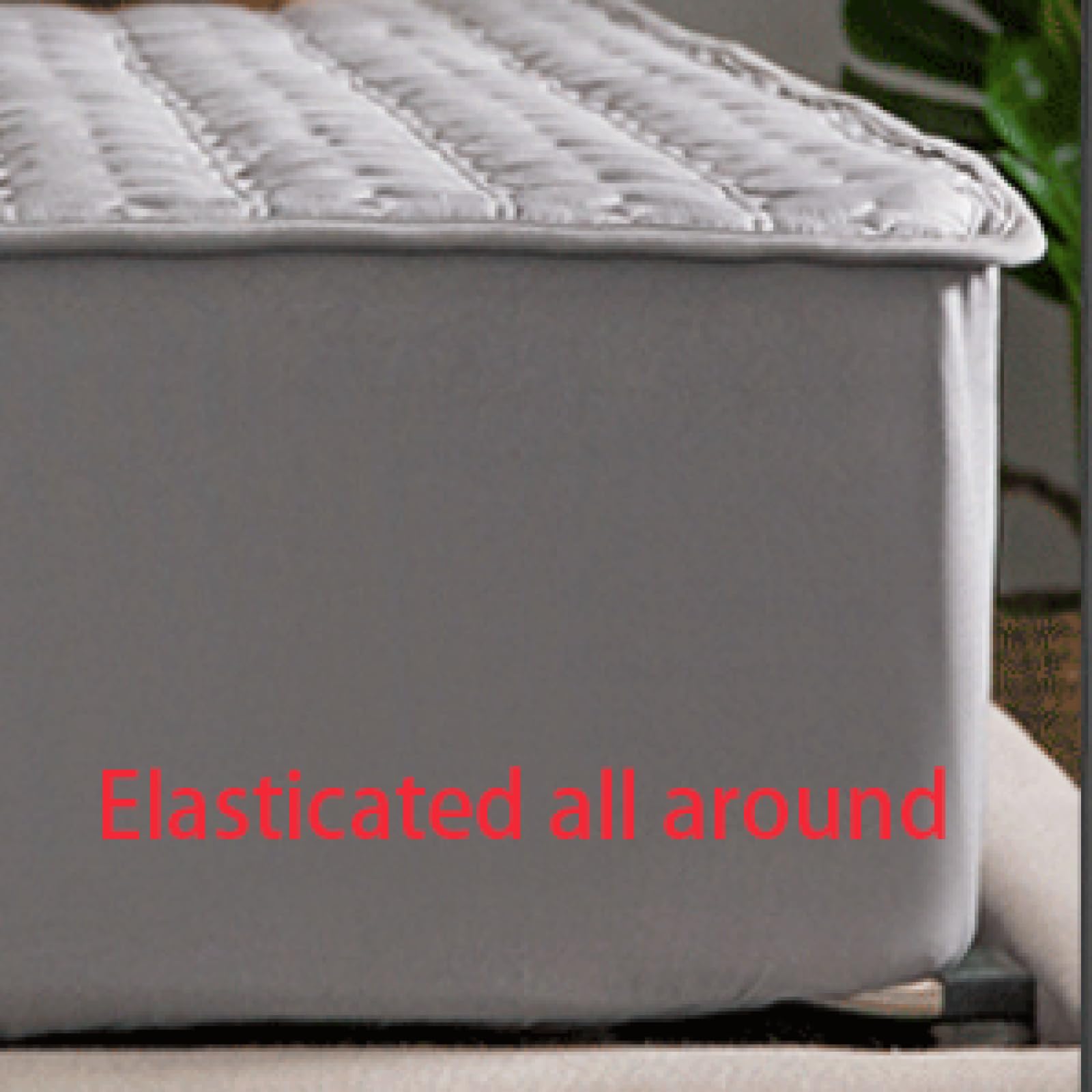FCLDESHOP Plusieurs Tailles et Couleurs Disponibles,Draps-Housses en Pur Coton matelassé épais et antidérapant, surmatelas de Couleur Unie pour Chambre à Coucher, hôtel, Violet, 180 x 220 cm + 30 cm