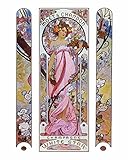 Decorative Art Nouveau Advertisement Reprint: Alphonse Mucha Collection ~ MOET & CHANDON - Red & White Wines (11'×14' Print, Pink: White Star)