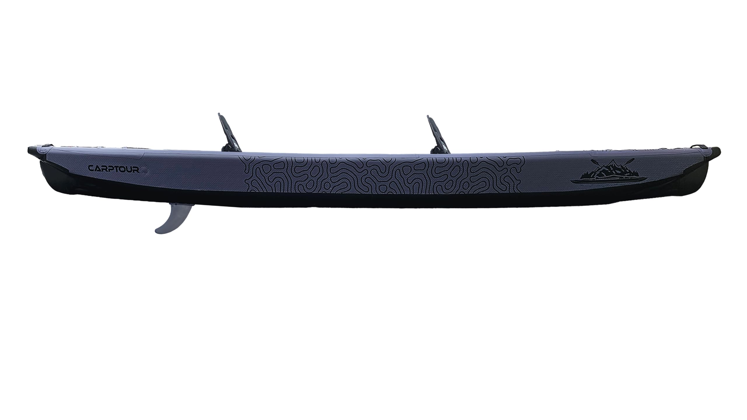 Bateau pneumatique C5 - Kayak gonflable - Drop Stitch avec pagaie et 2 sièges - Avec pompe à air et sac de transport pratique - Bateau à pagaie - Couleur : gris