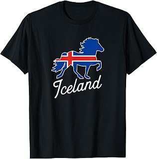 Flag of Iceland Shirt with Horse T-Shirt