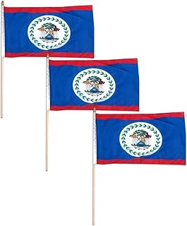 Belize 12 x 18 Inch Flag - 3 PK